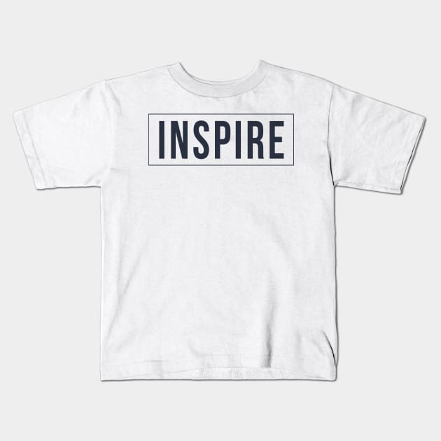 Inspire Typography Inspirational Word Retro Black Kids T-Shirt by ebayson74@gmail.com